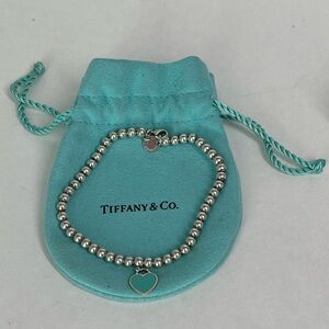Authentic Tiffany Blue Heart Tag Bead Bracelet